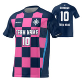 Flight Jersey Checkers - Navy & Pink
